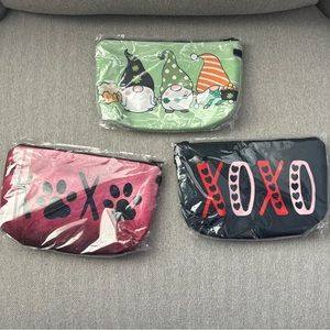 3 makeup bags. NWT
